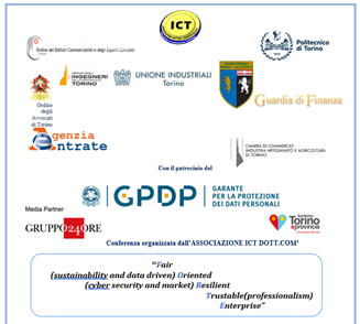 Scopri di più sull'articolo Invito al convegno annuale Associazione ICT Dott.Com – 20/11/2023 – Politecnico di Torino – patrocinio Garante per la protezione dati personali